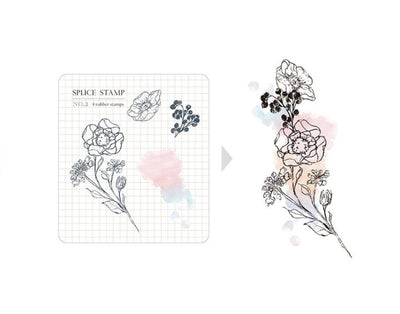 MU Lifestyle Splice Clear Stamps - 1002 Floral Poetry