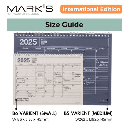 [International Edition] Mark's 2025 Notebook Calendar - Medium (B5 Variant)