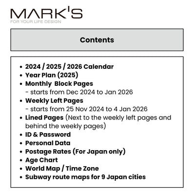 Mark's 2025 B6 Weekly Left Planner Refill