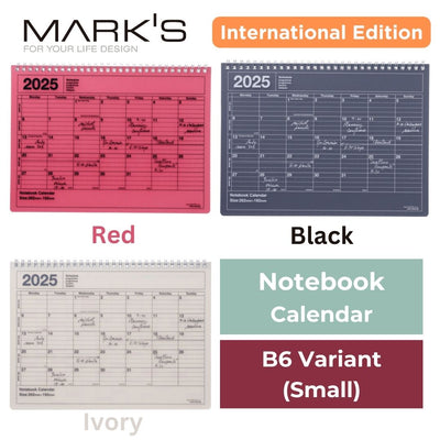 [International Edition] Mark's 2025 Notebook Calendar - Small (B6 Variant)