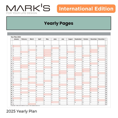 [International Edition] Mark's 2025 Notebook Calendar - Small (B6 Variant)