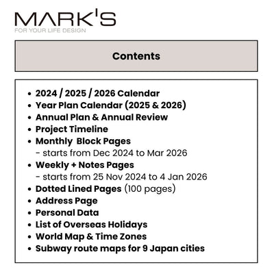 Mark's 2025 EDiT Semi A5 Weekly + Notes Planner Refill