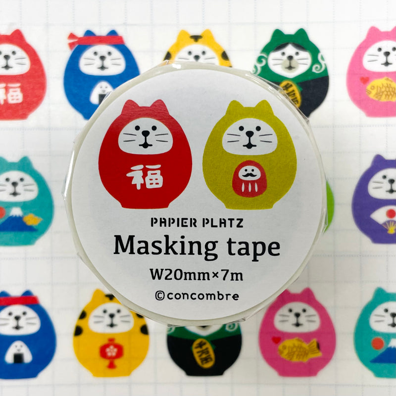 Papier Platz x Concombre Washi Tape - Lucky Cat Daruma