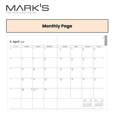 Mark's 2025 EDiT B6 One Day One Page Planner - Souple