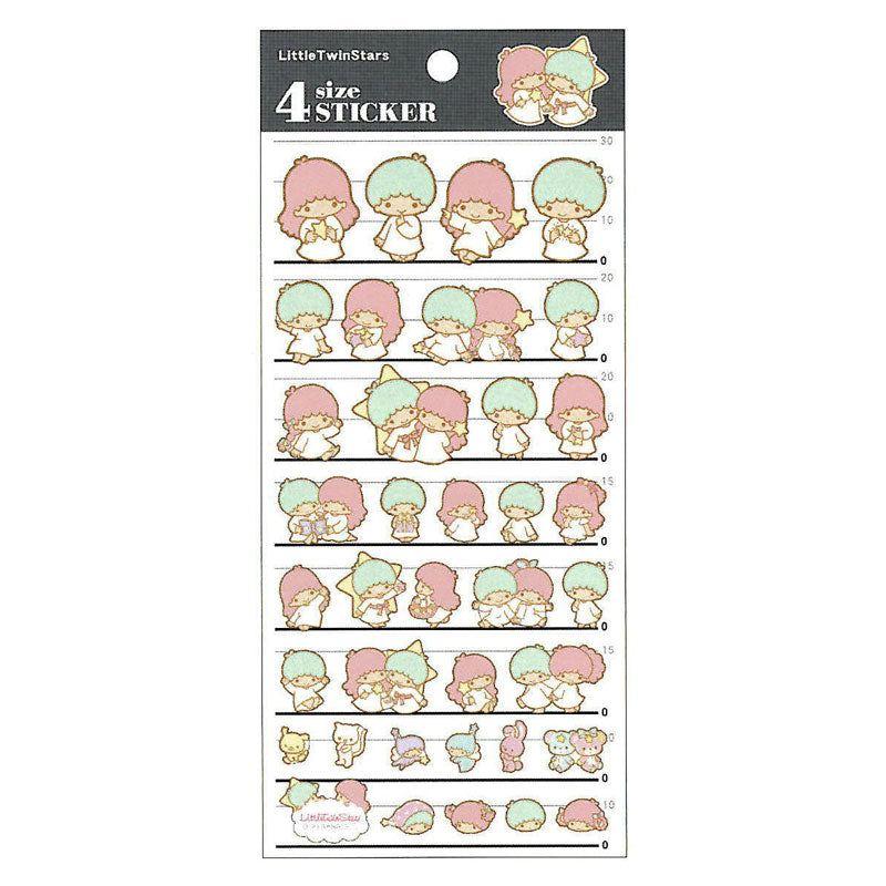 Sanrio x Kamio Japan 4 Size Sticker Sheet - Little Twin Stars