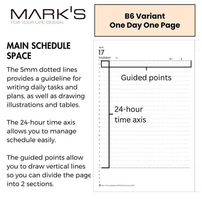 Mark's 2025 EDiT B6 One Day One Page Planner - Souple Cartonne