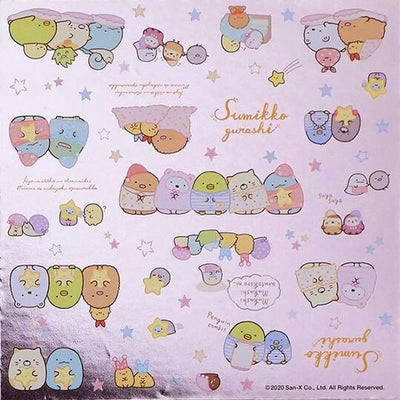 San-X Sumikkogurashi Foil Coloured Paper - Pink Pajamas