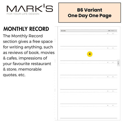 Mark's 2025 EDiT B6 One Day One Page Planner - Souple