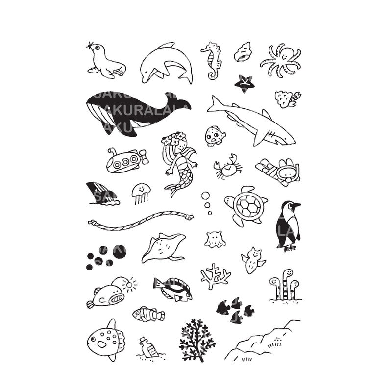 Sakuralala x Igloo*Dining* 365™ Clear Stamps -  Under the Sea