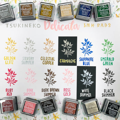 Tsukineko Delicata Cube Ink Pads (12 Colours)