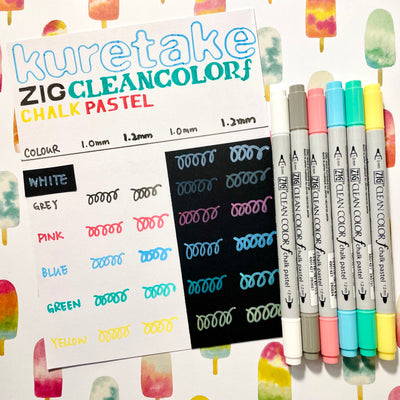 Kuretake ZIG Clean Colour F Twin Tip Markers - Chalk Pastel