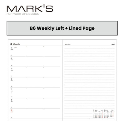 Mark's 2025 B6 Weekly Left Planner Refill