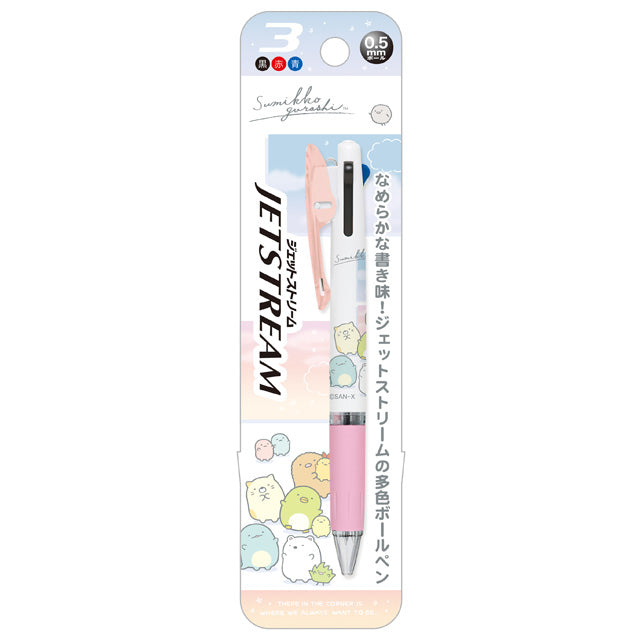 San-X Sumikkogurashi x Uni-ball JETSTREAM 3 Colour 0.5mm Ballpoint Pen - Sky Pink