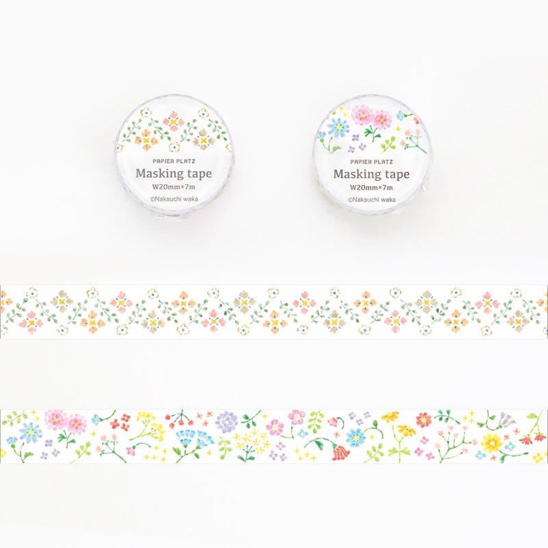 Papier Platz x Nakauchi Waka Washi Tapes - Colourful Flowers