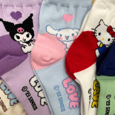 Kikiya Socks x Sanrio Children Big Heart Long Socks 170-190mm (Medium)