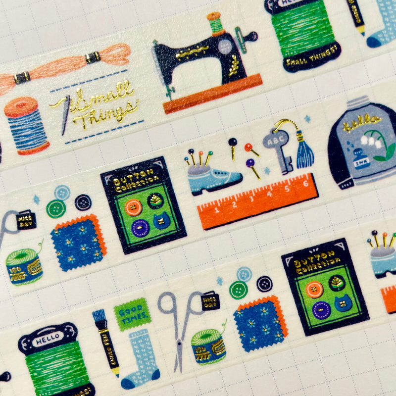 Papier Platz x Eric Hello Small Things! Washi Tapes - Sewing