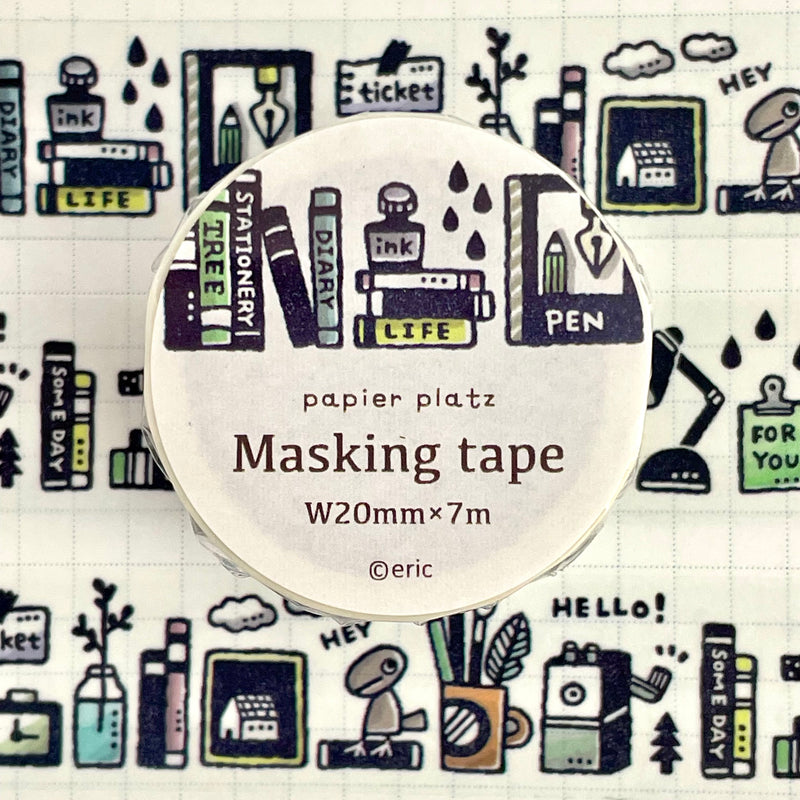 Papier Platz x Eric Hello Small Things! Washi Tapes - Bookshelf