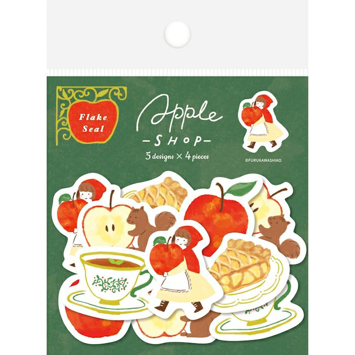 Furukawa Paper Works Little Girl Shopkeepers Collection Flake Seal - Apple Shop