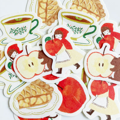 Furukawa Paper Works Little Girl Shopkeepers Collection Flake Seal - Apple Shop