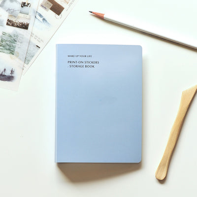 MU Lifestyle Print-On Stickers Storage Book - Dusky Blue