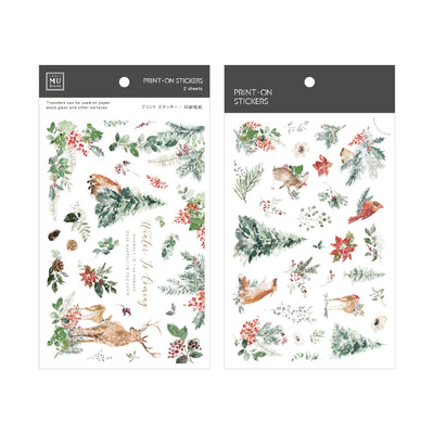 MU Lifestyle Print-On Stickers - Animals in the Christmas Forest