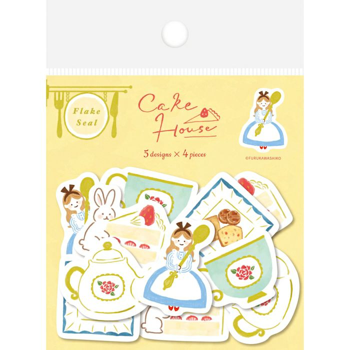 Furukawa Paper Works Little Girl Shopkeepers Collection Flake Seal - Cake House