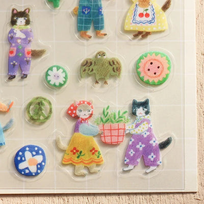 Cozyca Products x Aiko Fukawa Clear Sticker - Cats and Buttons