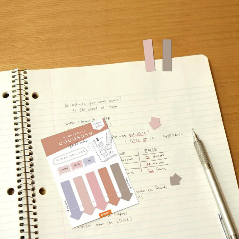 Beverly Cocosasu Sticky Note Page Markers - Dull Colour Pink