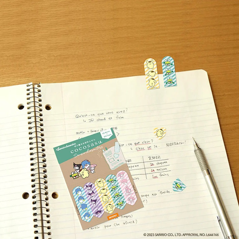 Sanrio x Beverly Cocosasu Sticky Note Page Markers - Happy Stripe