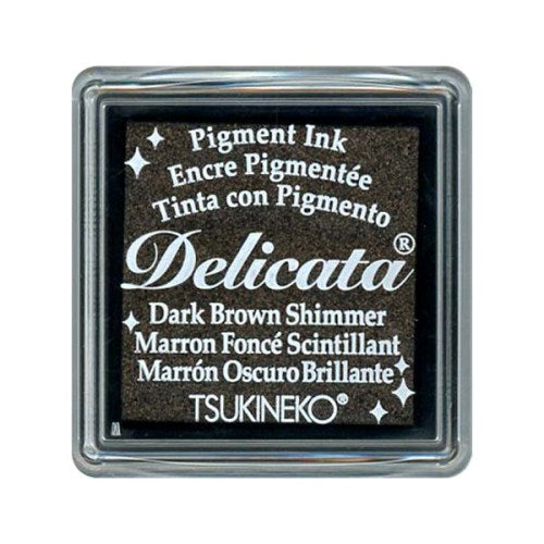 Tsukineko Delicata Pigment Ink Pad - Black Shimmer / Small