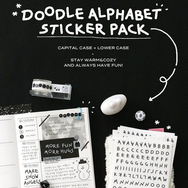 Iconic Doodle Alphabet Sticker Pack