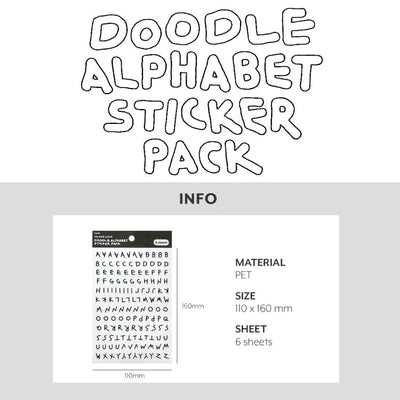 Iconic Doodle Alphabet Sticker Pack