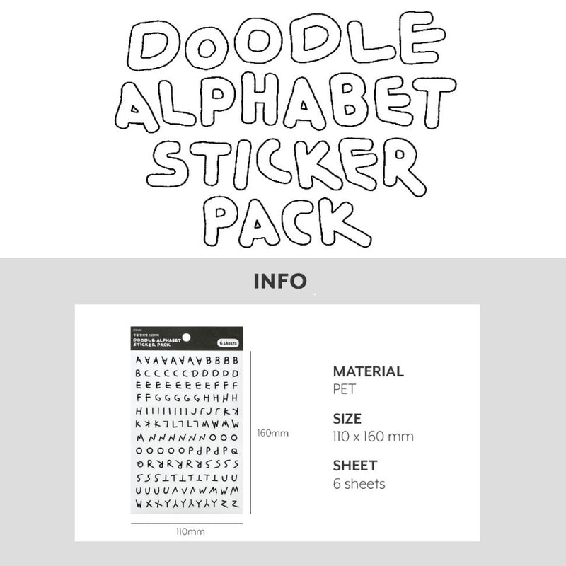 Iconic Doodle Alphabet Sticker Pack