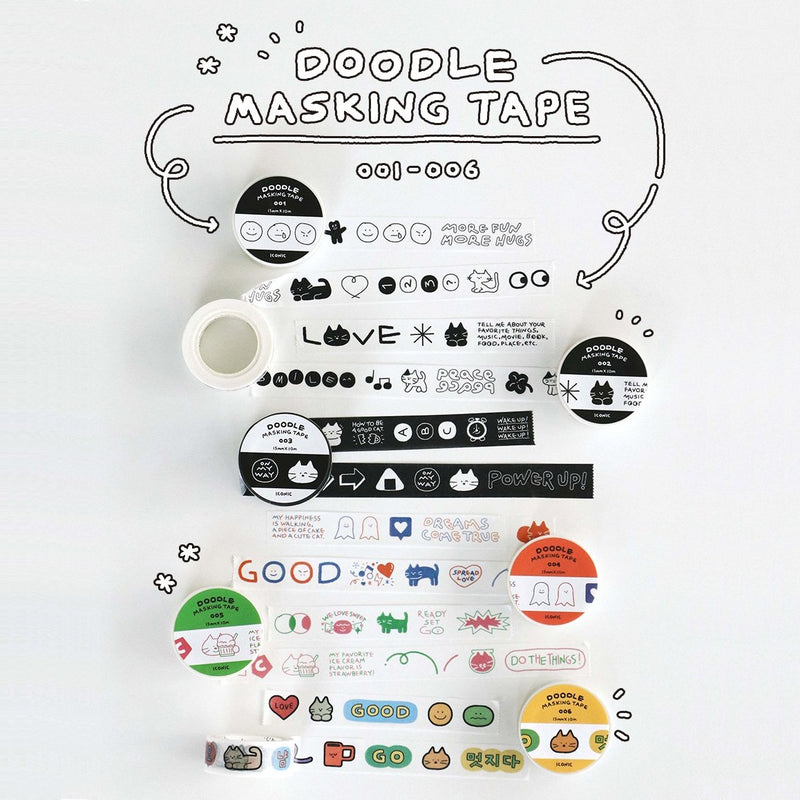 Iconic Doodle Masking Tapes