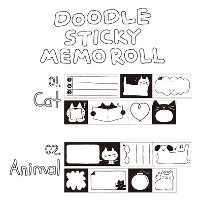 Iconic Doodle Sticky Memo Roll