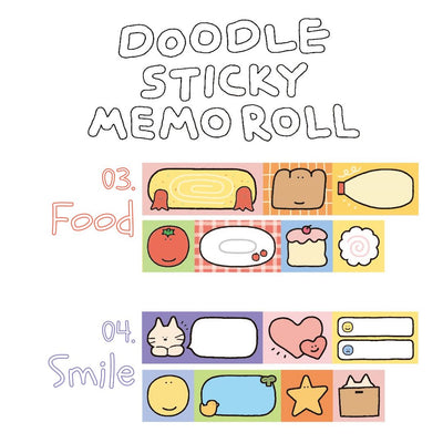 Iconic Doodle Sticky Memo Roll