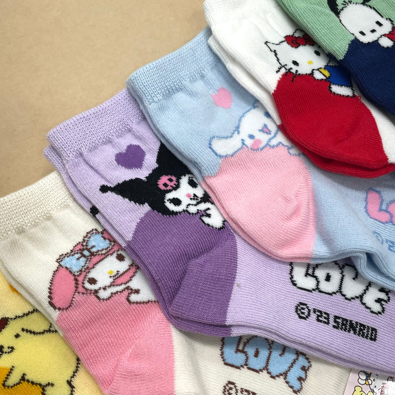 Kikiya Socks x Sanrio Children Big Heart Long Socks 170-190mm (Medium)