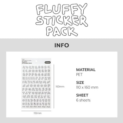 Iconic Fluffy Alphabet & Number Sticker Pack