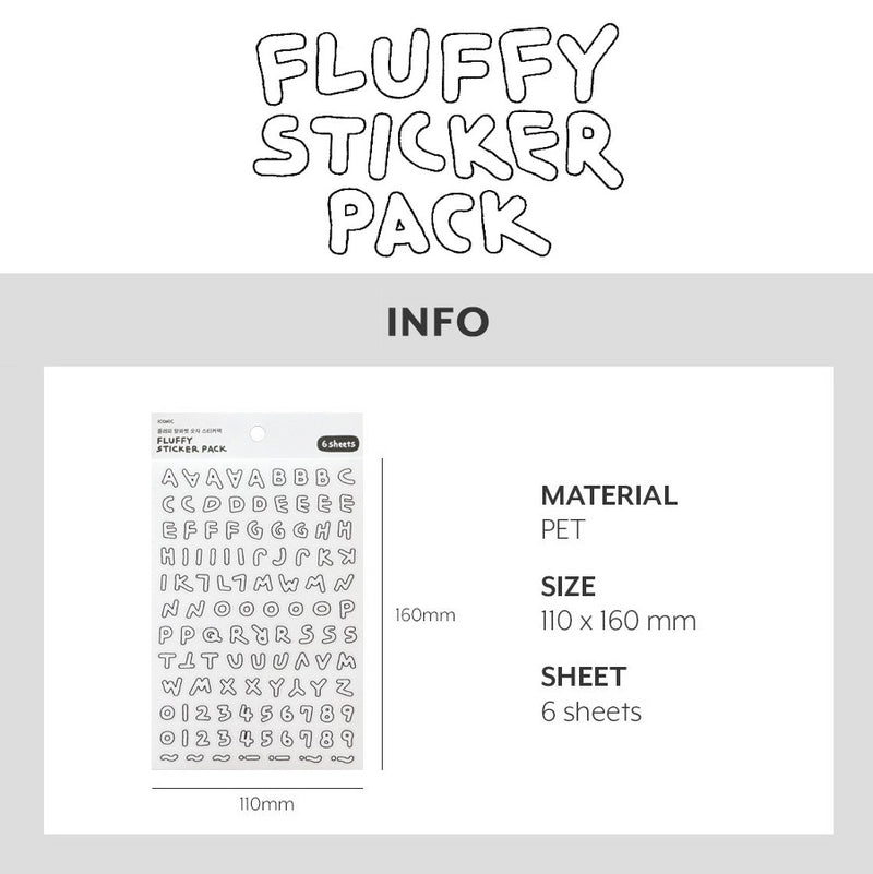 Iconic Fluffy Alphabet & Number Sticker Pack