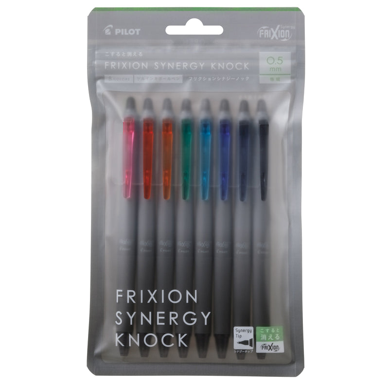 Pilot FriXion Synergy Knock Gel Ink Ballpoint Pens 0.5mm - 8 Colours