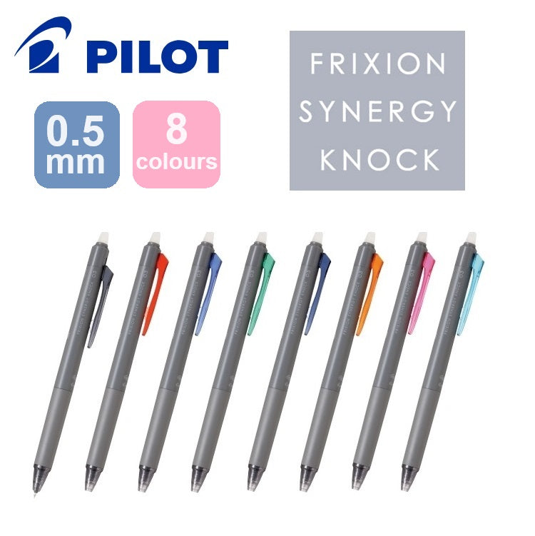 Pilot FriXion Synergy Knock Gel Ink Ballpoint Pens 0.5mm - 8 Colours