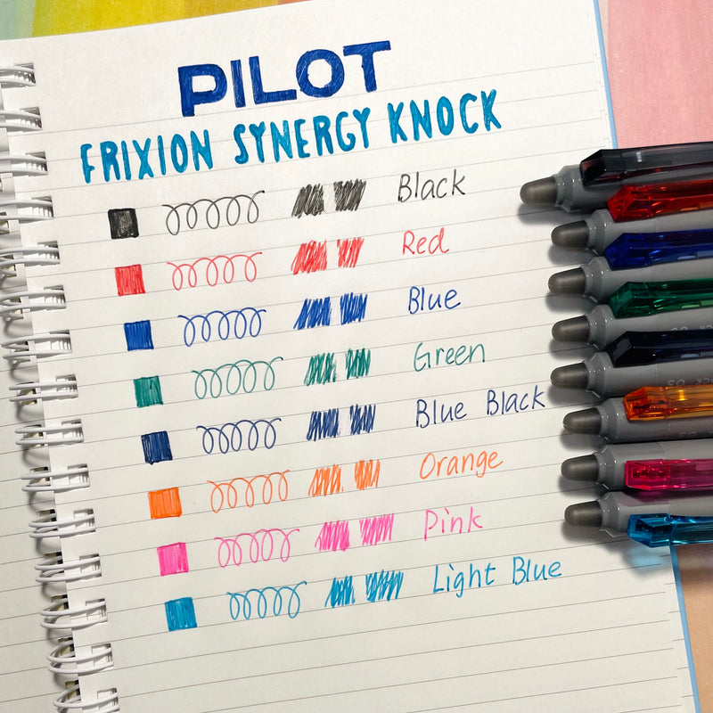 Pilot FriXion Synergy Knock Gel Ink Ballpoint Pens 0.5mm - 8 Colours