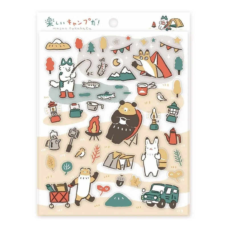 Cozyca Products x Masao Takahata Clear Sticker - Fun Camping!