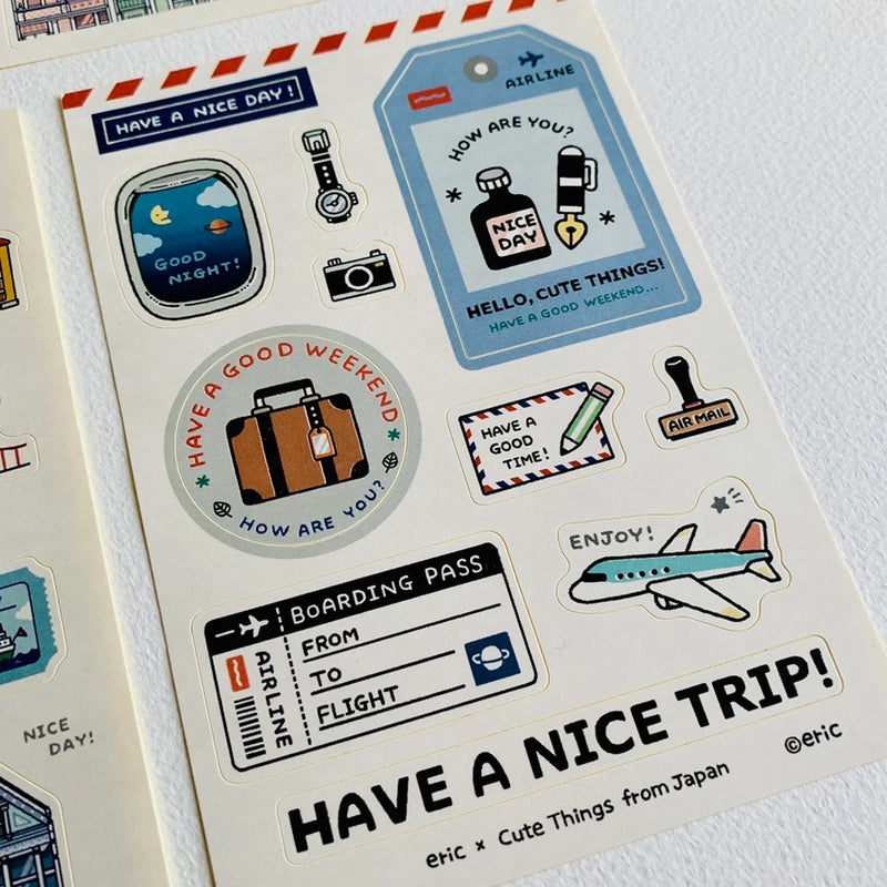 Eric x Cute Things From Japan Sticker Sheet - Have a Nice Trip!