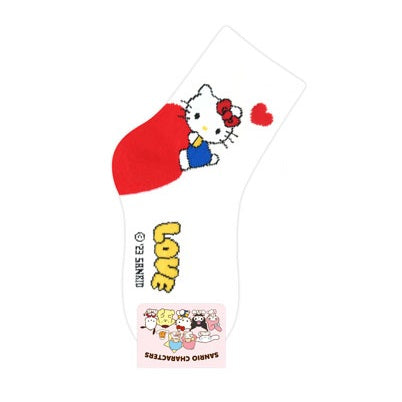 Kikiya Socks x Sanrio Children Big Heart Long Socks 170-190mm (Medium)