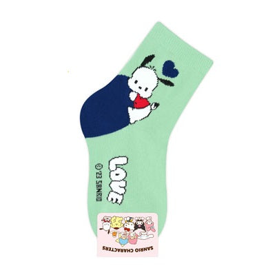 Kikiya Socks x Sanrio Children Big Heart Long Socks 130-160mm (Small)