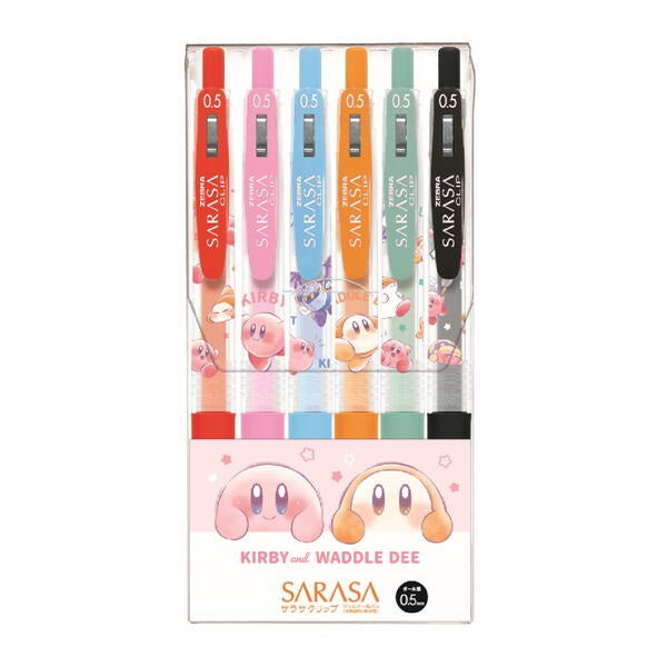 Kirby x Zebra SARASA CLIP 6-Colour 0.5mm Ballpoint Pen Set