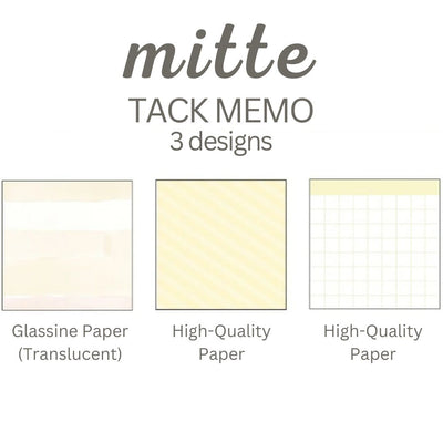 Sun-Star Mitte Tack Memo Square Block Sticky Notes - Cream Yellow