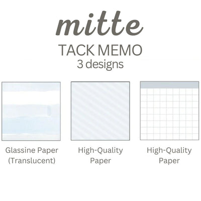 Sun-Star Mitte Tack Memo Square Block Sticky Notes - Frosty White