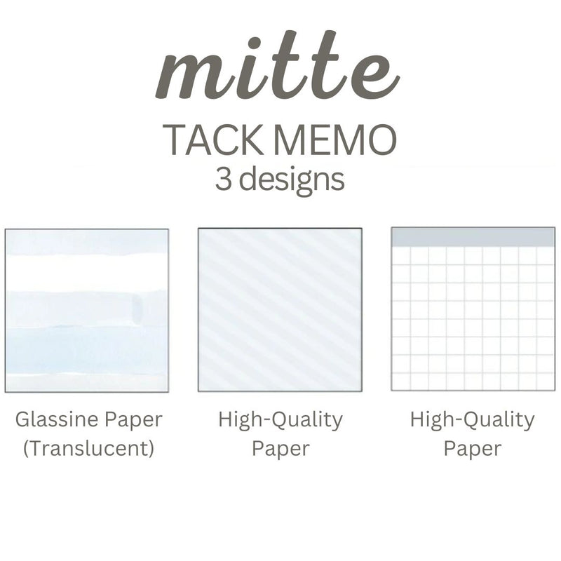 Sun-Star Mitte Tack Memo Square Block Sticky Notes - Frosty White